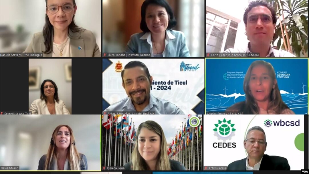 Expertos discutieron este jueves en un foro sobre foro de Gobernanza Climática las estrategias para lograr acuerdos multisectoriales tendientes a enfrentar los efectos del cambio climático en Latinoamérica. (Fotocomposición capturas de pantalla, VOA)