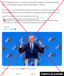 Captura de la desinformación en X.