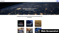 Una captura de pantalla del 20 de junio de 2024 del sitio web del organismo de control de la desinformación NewsGuard. NewsGuard advierte que ahora hay más sitios web de noticias falsas que sitios de noticias locales reales.