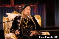 Joni Mitchell performs "Both Sides Now" during the 66th annual Grammy Awards on Sunday, Feb. 4, 2024, in Los Angeles. (AP Photo/Chris Pizzello)