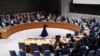 Members of the Security Council vote on a resolution regarding the situation in Israel and Gaza at a council meeting on the situation in the Middle East, at the United Nations, Oct. 18, 2023, in New York. 