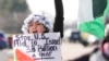 Amana Ali protests Israel's attacks in Gaza, on Feb. 8, 2024 in Dearborn, Michigan. 