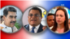 Fotocomposición realizada por la Voz de América de los candidatos que lideran los 3 grandes bloques políticos con postulados para la elección presidencial de Venezuela: Nicolás Maduro, presidente; el humorista Benjamin Rausseo; y María Corina Machado, quien no pudo inscribirse.