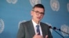 FILE - Volker Perthes, the U.N. envoy for Sudan, speaks during a conference in Khartoum, Sudan, Jan. 10, 2022. Perthes is stepping down from his role and told the U.N. Security Council on Sept. 13, 2023, that "this conflict is leaving a tragic legacy of human rights abuses."