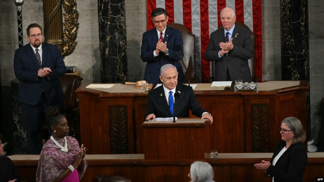 以色列總理內塔尼亞胡(Benjamin Netanyahu) 7月24日在美國國會發表講話。
