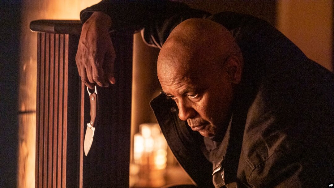 FILE - This image released by Sony Pictures Entertainment shows Denzel Washington in a scene from "The Equalizer 3."