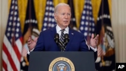 Rais Joe Biden akizungumza kuhusu amri ya kiutendaji ya kukabiliana na uhamiaji haramu, Juni 4, 2024.