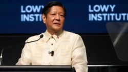 菲律賓總統費迪南德·小馬科斯（Ferdinand Marcos Jr.）在澳洲墨爾本的東協--澳洲特別高峰會上發表演說。（2024年3月4日）