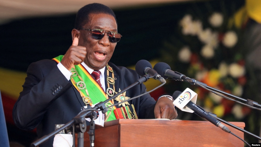FILE - UMongameli Emmerson Mnangagwa, Harare, Zimbabwe, Sept. 4, 2023. 