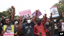 Supporters of independence for West Papua at a rally in Jakarta on December 1, 2021, marking the 60th anniversary of the failed efforts by Papuan tribal chiefs to declare independence from Dutch colonial rule in 1961. (Tatan Syuflana/Associated Press)