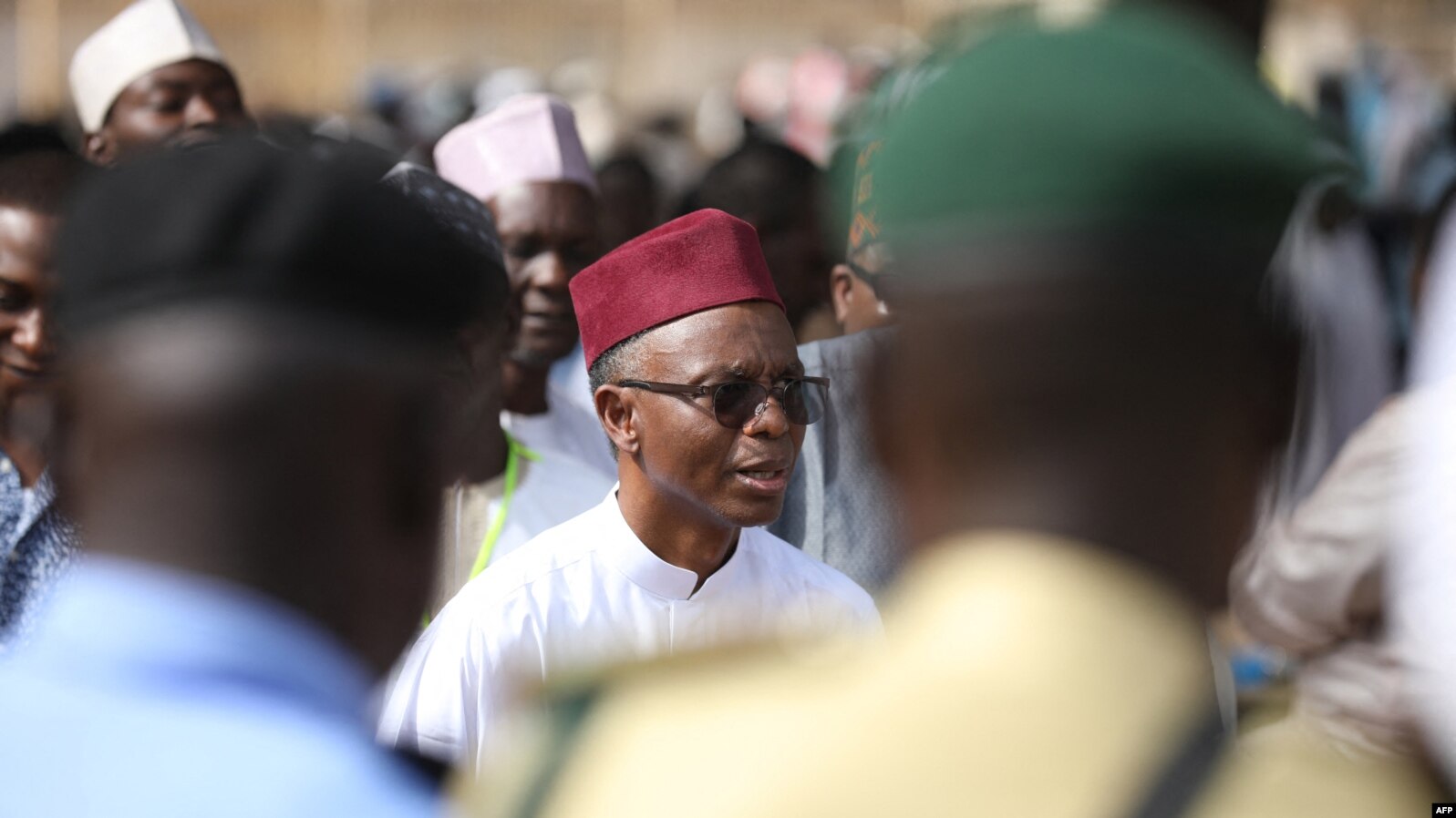 FILE - Kaduna State Governor Mallam Nasir El-Rufai waits to cast his vote in his ward at a polling station in Kaduna on March 9, 2019, during voting for governorship elections. 