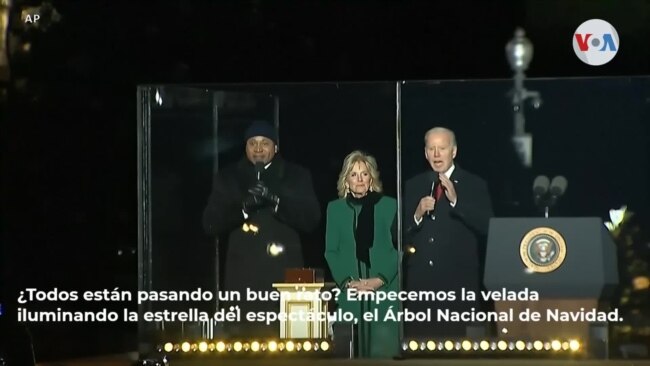 Joe and Jill Biden encienden el tradicional árbol de Navidad en Washington, DC