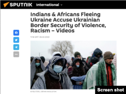 Captura de pantalla de artículo de Sputnik.