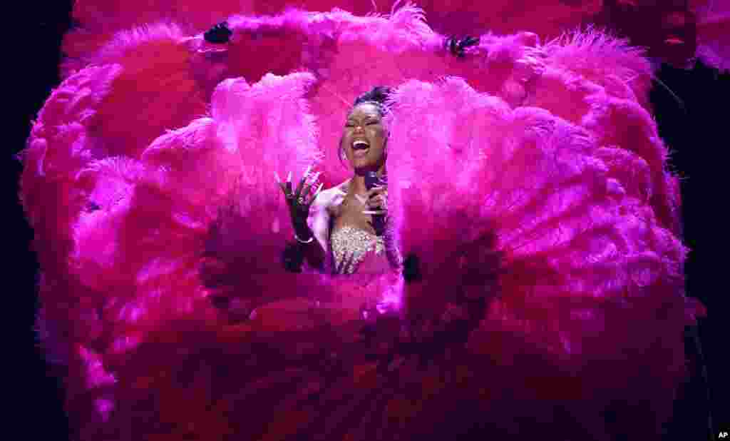 Muni Long performs at the BET Awards at the Microsoft Theater in Los Angeles, June 26, 2022.