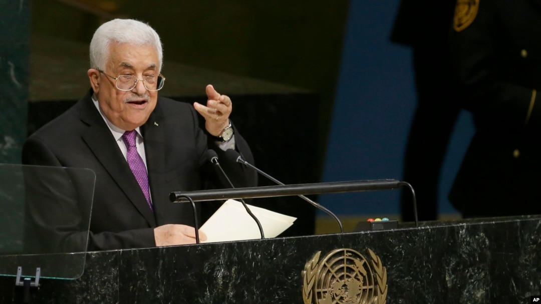 Mahmoud Abbas, President of the State of Palestine, addresses the 70th session of the United Nations General Assembly on Sept. 30, 2015 at U.N. Headquarters. 