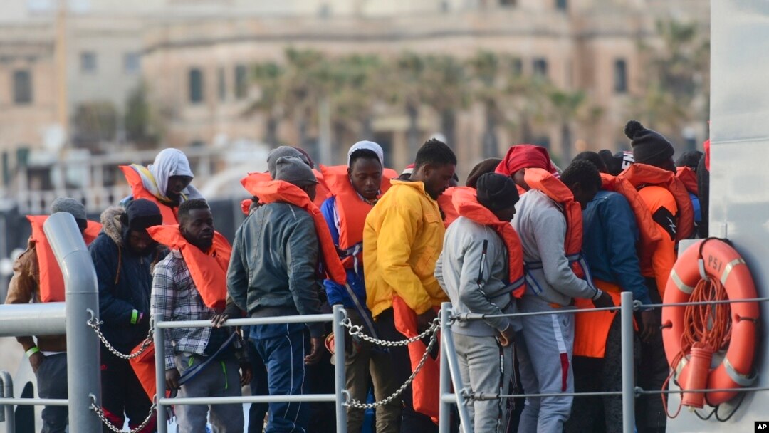Wasu 'yan gudun hijira da aka kwaso daga kasar Libya zuwa Malta