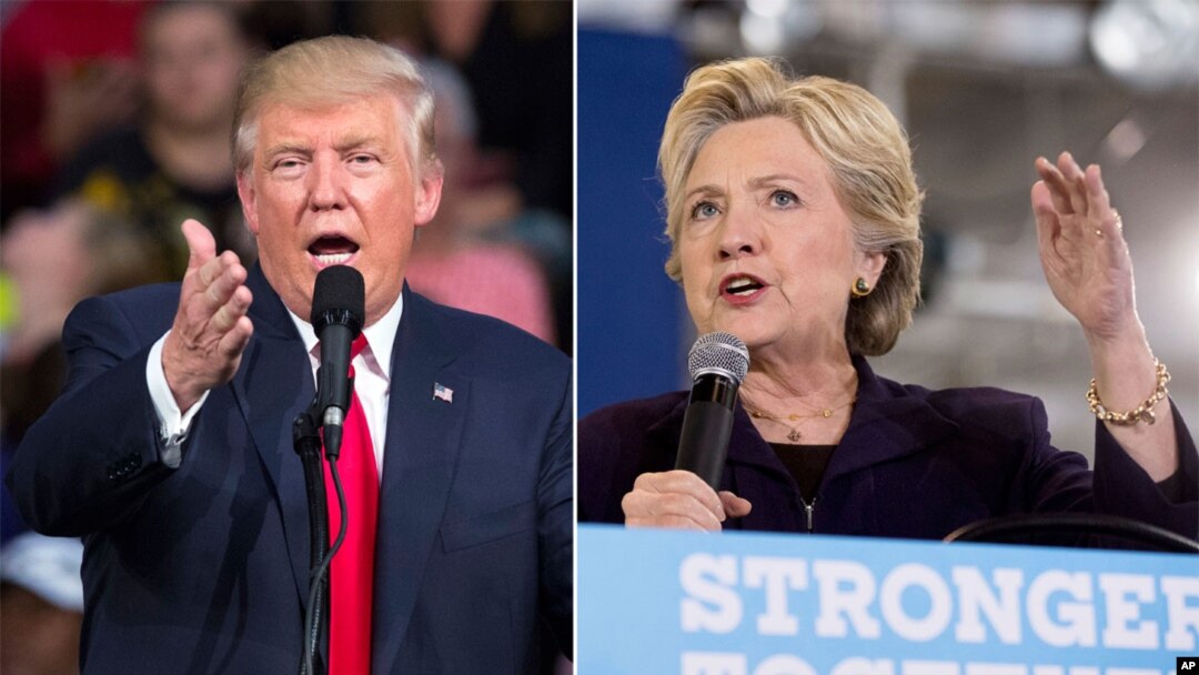 Candidates Donald Trump and Hillary Clinton campaign the day after their second debate. 