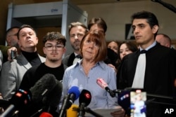 Gisele Pelicot speaks to the press as she leaves the courtroom in Avignon, France, on Dec. 19, 2024.