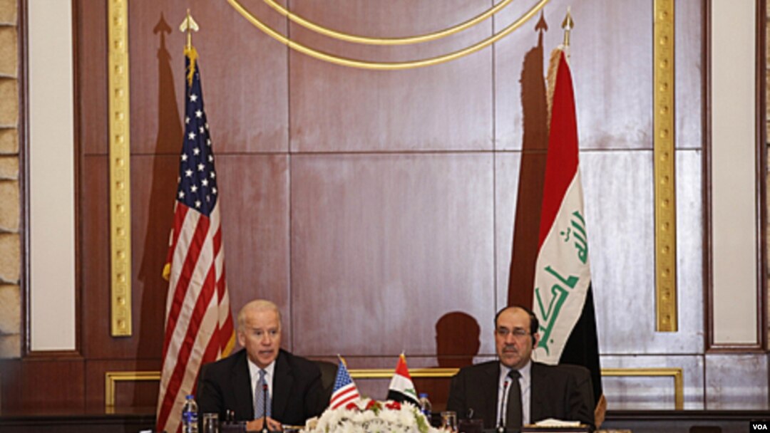Biden dijo a al-Maliki que la retirada completa de las tropas es en el mejor interés de Estados Unidos y de Irak.