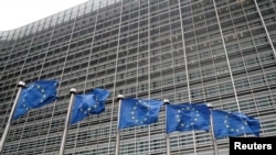 벨기에 브뤼셀 시내 유럽연합(EU) 본부 단지에 EU기가 게양돼 있다.(자료사진)