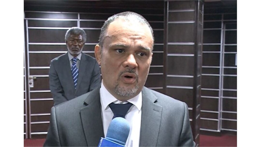 Jean Luc Stalon, representative of the United Nations Development Program, attends a meeting on the reconstruction of Cameroon, in Yaounde, Dec. 5, 2019. (Moki Edwin Kindzeka/VOA)