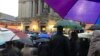 Bagpipers march up Fifth Avenue past St. Patrick Cathedral during the St. Patrick&#39;s Day Parade in New York.