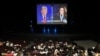 Students attend the presidential debate watch party at Temple University’s Klein College of Media and Communication in Philadelphia, PA