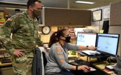 United States Army Medical Materiel Agency (USAMMA) personnel at Fort Detrick on December 4, 2020. (Ellen Crown/U.S. Army Handout via Reuters)