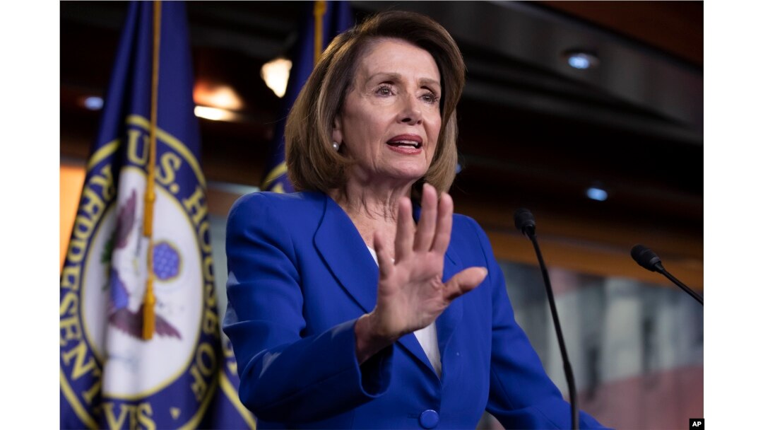 Speaker of the House Nancy Pelosi talks to reporters during a news conference at the Capitol in Washington, Jan. 31, 2019.