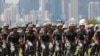 中國駐港軍隊2019年6月30日在香港昂船洲海軍基地舉行軍事表演。