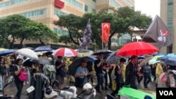  “929撐港·反極權”台港大遊行9月29日在台北舉行。(美國之音 林楓拍攝) 