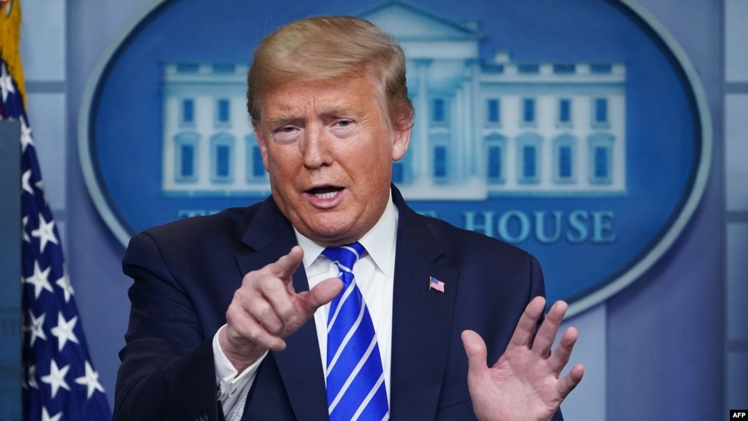 US President Donald Trump speaks during the daily briefing on the novel coronavirus, which causes COVID-19, in the Brady Briefing Room of the White House on April 23, 2020, in Washington, DC. (Photo by MANDEL NGAN / AFP)