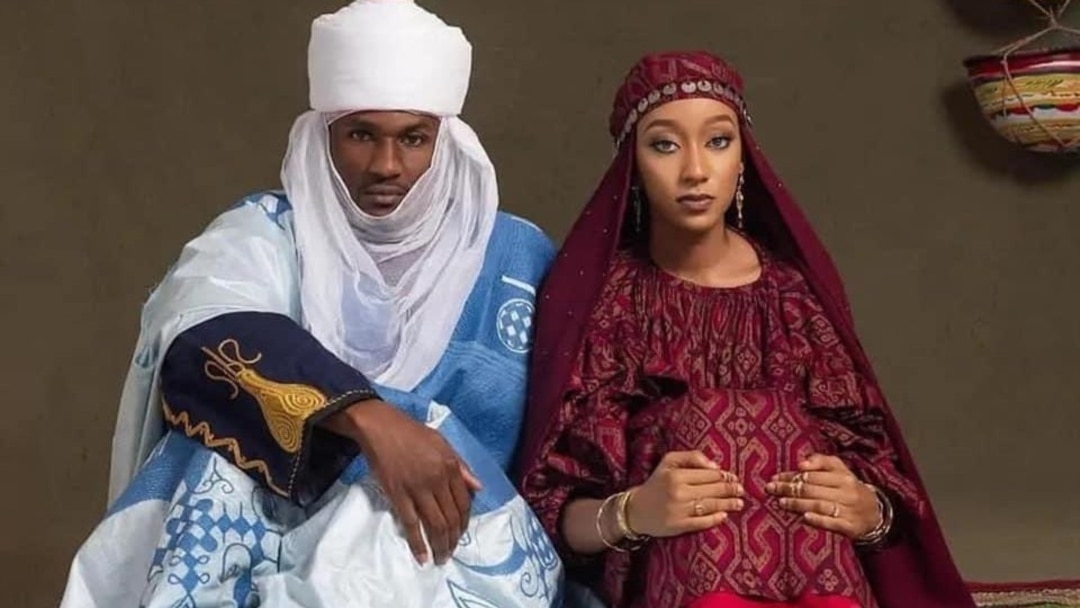 Yusuf Muhammadu Buhari da Amaryasa Zahra Nasiru Ado bayero.