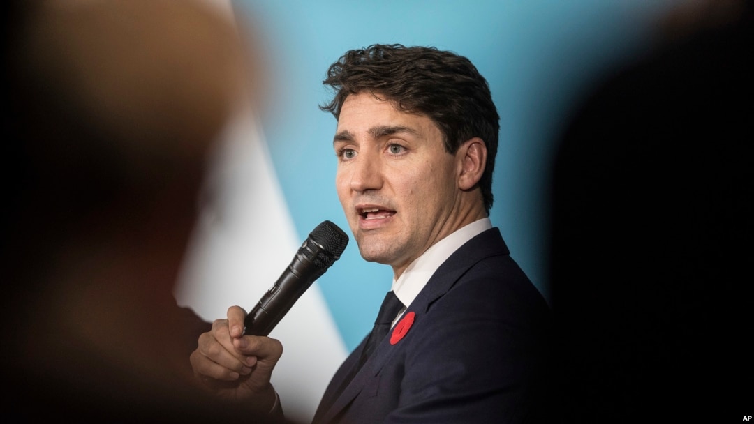 Primer ministro de Canadá, Justin Trudeau, durante la conmemoración en París del fin de la Primera Guerra Mundial.