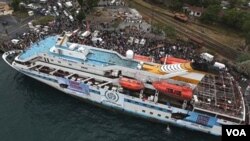 Este es uno de los barcos turcos que participan en "Flotilla Libertad" acoplado antes de la partida a las costas de la Franja de Gaza.
