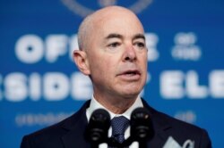 Alejandro Mayorkas, U.S. President-elect Joe Biden's nominee to be director of Homeland Security, speaks in Wilmington, Del., Nov. 24, 2020.