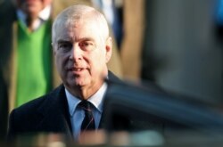 FILE - Britain's Prince Andrew leaves St. Mary the Virgin church in Hillington, near royal Sandringham estate, in Norfolk, Jan. 19, 2020.
