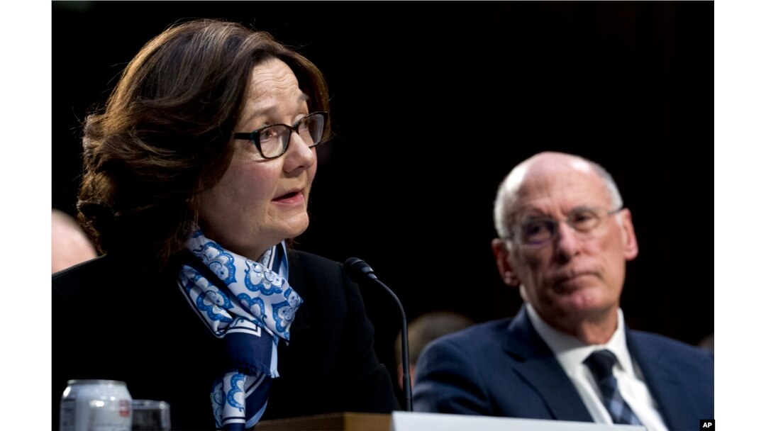 FILE - CIA Director Gina Haspel testifies before the Senate Intelligence Committee on Capitol Hill in Washington, Jan. 29, 2019.