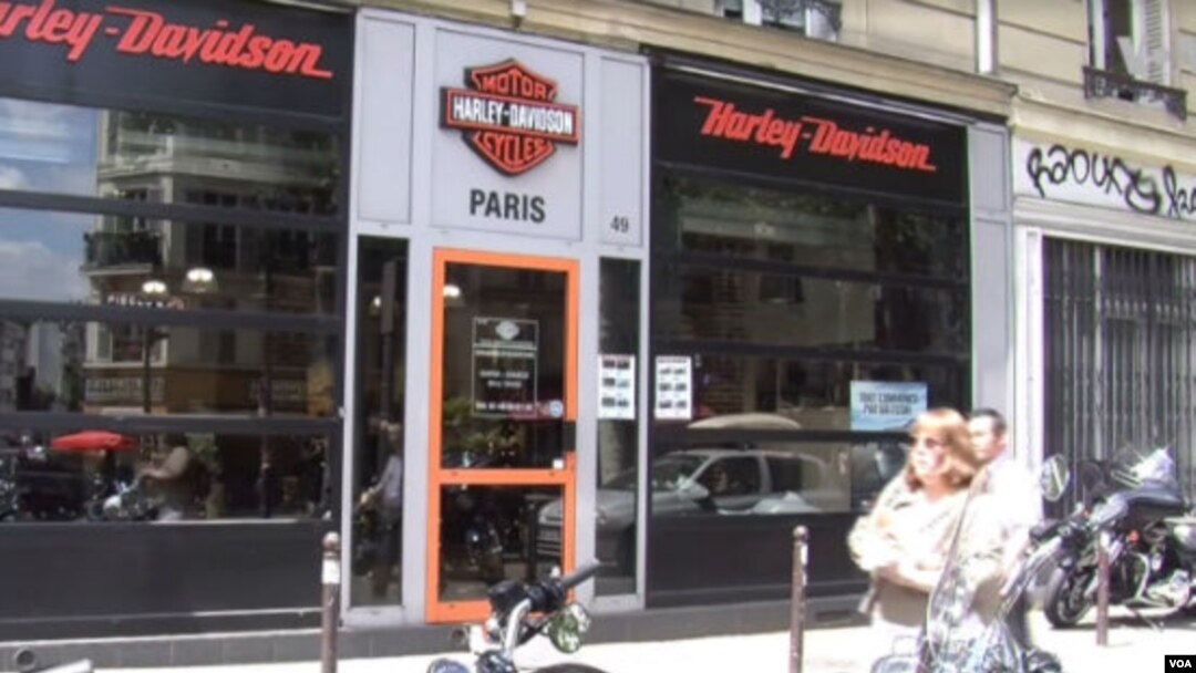 A Harley-Davidson retailer in Paris, France. 