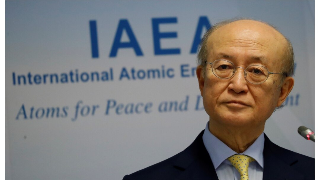 FILE - International Atomic Energy Agency Director General Yukiya Amano addresses a news conference during a board of governors meeting at the IAEA headquarters in Vienna, March 4, 2019.
