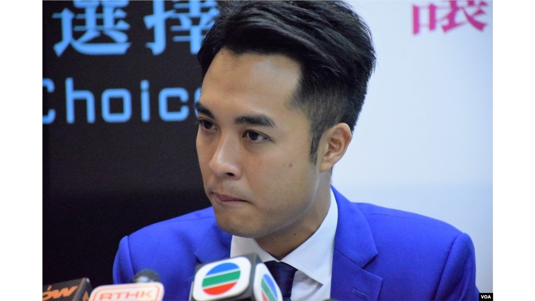 民主思路香港島立法會地區直選候選人黃梓謙。(美國之音湯惠芸攝)