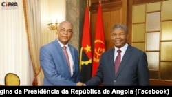 Adalberto Costa Júnior, presidente da UNITA e João Lourenço, Presidente da República, na Presidência da República, Luanda, 6 Outubro 2022