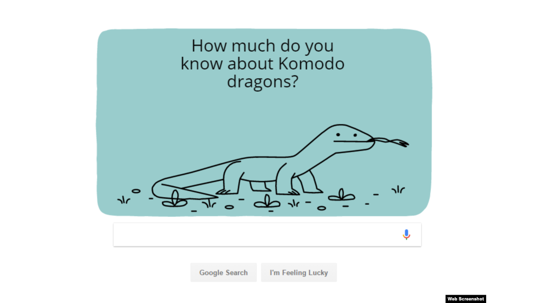 The latest "Google Doodle" honored Komodo National Park in Indonesia