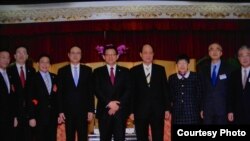 台灣海基會董事長林中森(右四)與海協會會長陳德銘(左五)率領的經貿交流團合影 (台灣海基會)