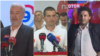 S leva: Zdravko Krivokapić (Za budućnost Crne Gore), Aleksa Bečić (Mir je naša nacija) i Dritan Abazović (Crno na bijelo) (Foto: RTCG.me)