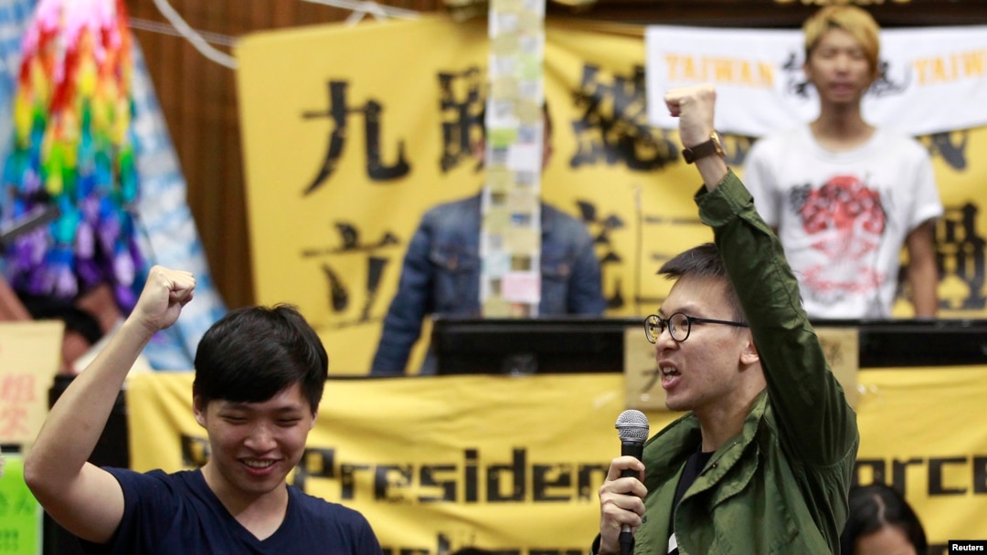 佔領台灣立法院的反服貿抗議學生(資料圖片)