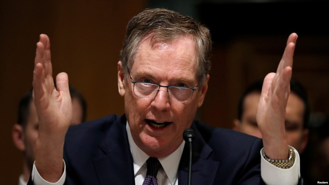U.S. Trade Representative Robert Lighthizer testifies before a Senate Finance Committee hearing on "President Trump's 2018 Trade Policy Agenda" on Capitol Hill in Washington, March 22, 2018. 