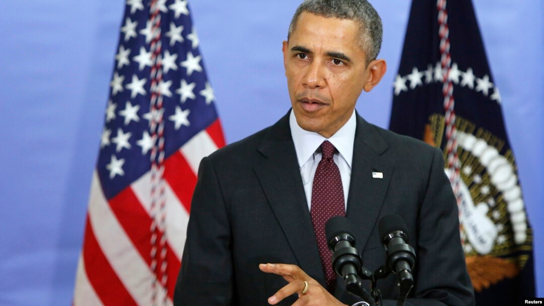 El presidente Barack Obama contesta una pregunta sobre la situación en Ucrania.