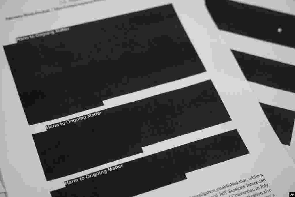 Special counsel Robert Mueller's report, with redactions, is released, and photographed in Washington.