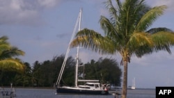 FILE - The S/V Quest yacht that belonged to Jean and Scott Adams. On February 22, 2011, Somali pirates killed four Americans after hijacking the yacht.